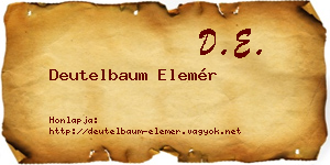 Deutelbaum Elemér névjegykártya